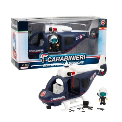 Immagine di Giochi Preziosi Carabinieri Set Elicottero e Pilota Mini Action Hero Alto 7 Cm Dei Carabinieri, Veicolo Giocattolo, Per Bambini A partire Dai 4 Anni
