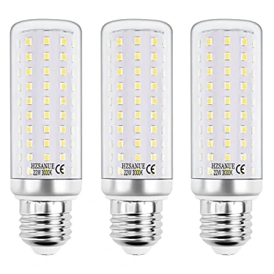 Immagine di HZSANUE LED Lampadine Mais 22W, E27 Vite Edison Lampadine, 3000K Bianco Caldo, 2500LM, 180W Lampadina Incandescenza Equivalenti, Non Dimmerabile, Confezione da 3