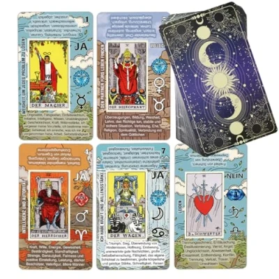 Immagine di TAROTIKA Carte dei tarocchi Imparare, per principianti, Nessun manuale richiesto, Deck semplice e veloce con significati tedeschi su di te