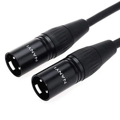 Immagine di NANYI Cavo per microfono da XLR a Cavi patch, maschio 3 pin DMX patch con rame privo di ossigeno (0,5 metri / 1,6 pollici)