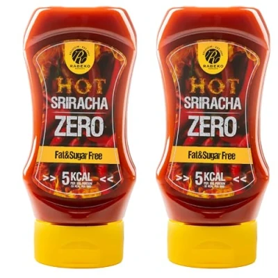 Immagine di Rabeko Zero Sauce Sriracha piccante, 2 x 350 ml senza zucchero e a basso contenuto di grassi prodotti sani, carboidrati calorie per insalate, patatine fritte