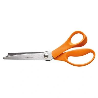 Immagine di Fiskars Forbici a zig zag, Lunghezza: 23 cm, Per destrorsi, Lama in acciaio inossidabile/Impugnature plastica, Arancione, Classic, 1005130