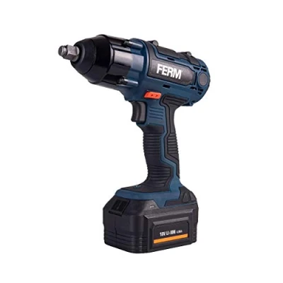 Immagine di FERM Avvitatore a percussione Batteria 18V 380Nm. Include 1 agli Ioni di Litio. 4.0 Ah, caricabatterie, Supporto per chiave bussola 19mm, 21mm e custodia