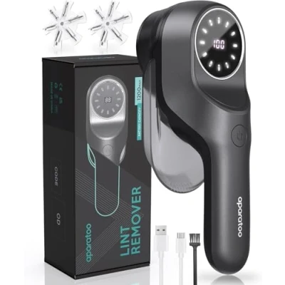 Immagine di Levapelucchi Elettrico, Togli Pelucchi Elettrico Portatile con Display LED, 2 Velocità Regolabili, Spazzola a 6 Lame, Ricaricabile USB per Rimuovere Lanugine, Perfetto la Famiglia