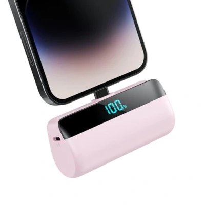 Immagine di Feob Mini Power Bank per iPhone, 5200mAh 20W PD Caricabatterie Portatile Ultra Compatto Powerbank Batteria Esterna con LED Display Compatibile iPhone 14/14 Pro Max/13 Pro/13/12/11/XR/XS/8/7 Rosa