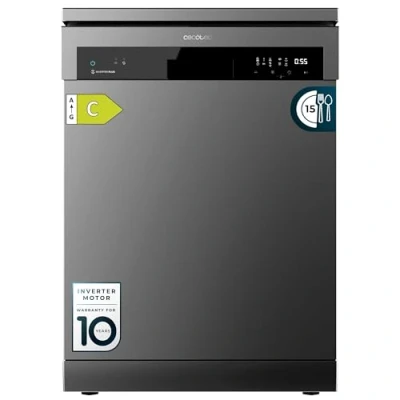 Immagine di Cecotec Lavastoviglie 60 cm Indipendente Bolero Aguazero 6500 Dark C. 15 Posate, 3 Vassoio, 6 Programmi con Dual Zone Wash, Dry+, Auto Open, Mezzo carico, Inizio differito, Motore Inverter Plus