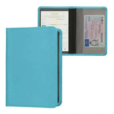 Immagine di kwmobile Custodia in pelle PU per Libretto Circolazione Auto Cover Portalibretto con Scomparti Tessere Patente Foderina Porta Documenti blu indaco