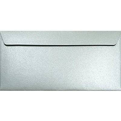 Immagine di Netuno 25 buste lettera colorate perlate DL americane argento formato 22 x 11 cm 120g Majestic Moonlight Silver lunge eleganti per biglietti partecipazioni inviti