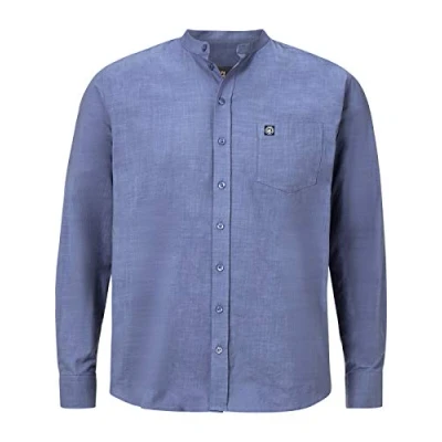 Immagine di Jan Vanderstorm, camicia da uomo Kallu a maniche lunghe con collo alla coreana, Blu, 3XL
