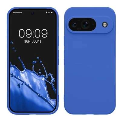 Immagine di kwmobile Custodia Compatibile con Google Pixel 9 Cover Back Case per Smartphone in Silicone TPU Protezione Gommata blu baltico