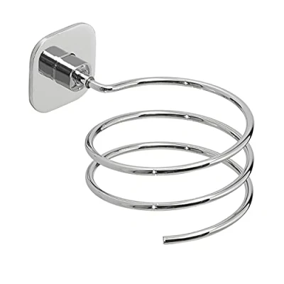 Immagine di Gedy cromata, G Teide asciugacapelli, Misure: 7,3X10X14 CM, Porta Phon in Acciaio Inox e Cromall, Finitura, Articolo Incluso di Biadesivo 3M Viti, Design R&amp;S, 2 Anni Garanzia, Unica