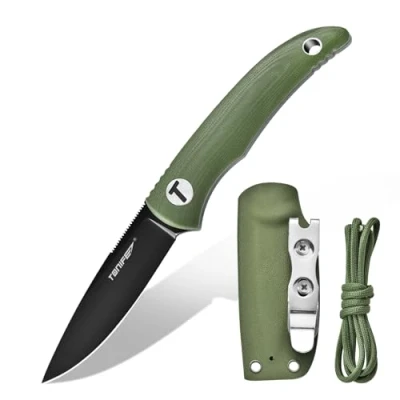 Immagine di TONIFE Nova Full Tang Coltello da Caccia Campeggio a Lama Fissa 6,8cm con Guaina Kydex Regolabile Facile Portabile Cordino in Paracord per Outdoor, Sopravvivenza e Bushcraft