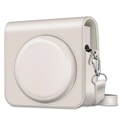 Immagine di FINTIE Custodia per Fujifilm Instax Fotocamera Istantanea SQ40 / SQ1 Protettiva Case Borsa in Similpelle con Tracolla Regolabile, Bianco
