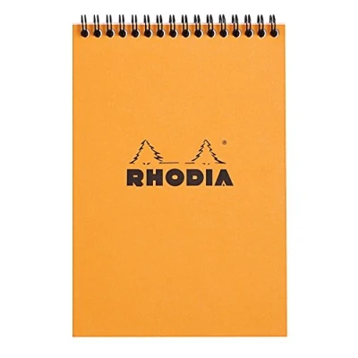 Immagine di RHODIA 16500C Bloc Notes a Spirale (Rilegatura integrale) arancione A5 Quadretti piccoli80 Fogli staccabili, carta Clairefontaine 80g Copertina in rivestita flessibile e Resistente Classic