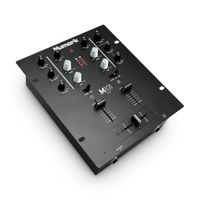 Immagine di Numark M101USB Mixer 2 Canali a Rack per DJ con EQ Bande, Interfaccia Audio Integrata, Ingresso Microfonico e Crossfader Sostituibile