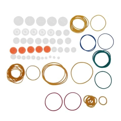 Immagine di 84pcs set di pulegge per cinghia trasmissione 2 mm diametro albero ingranaggi in plastica puleggia vite senza fine accessori assortimento fai da te proge