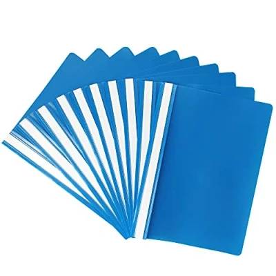 Immagine di Netuno 10 cartelline colorate trasparenti blu A4 210x 297 mm con strisce scrivibile buste in polipropilene copertine plastica bustine PP per proteggere carte e documenti