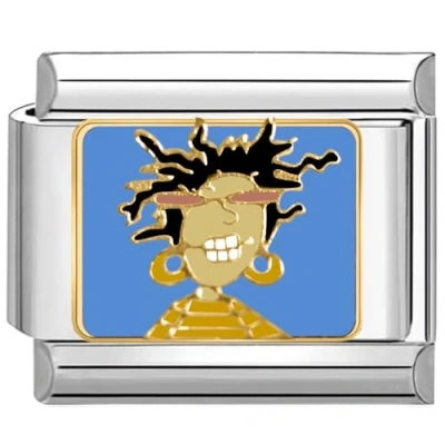 Immagine di Quiges Modulo Charm Link in Stile Italiano da 9 mm Acciaio Inox Ragazza Pazza per bracciali Italian Links
