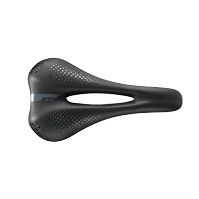Immagine di Selle Italia XO Man Flow Sella Bicicletta Trekking e Commuting, Telaio in FeC Alloy, Foro Anatomico Taglia unica S2, Nero