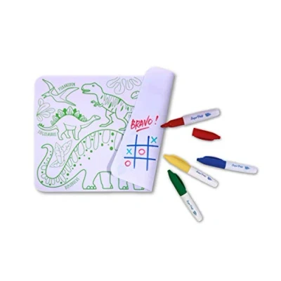 Immagine di SUPER PETIT Gioco educativo Colorazione Dino Reversibile Viene fornito con 4 pennarelli cancellabili in diversi colori Facile Da pulire Riutilizzabile Antibatterico 3 anni