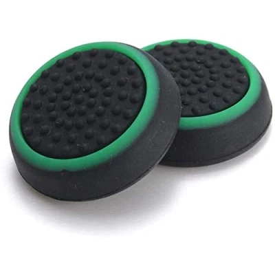 Immagine di Tappi in silicone per PS4, Xbox One, PS3, 360, PS2 e altri controller di gioco, colore: nero/verde