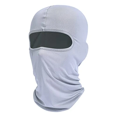 Immagine di fuinloth Maschera di passamontagna, sciarpa estiva per il collo, protettore UV, sci motocicli maschi e donna Grigio chiaro
