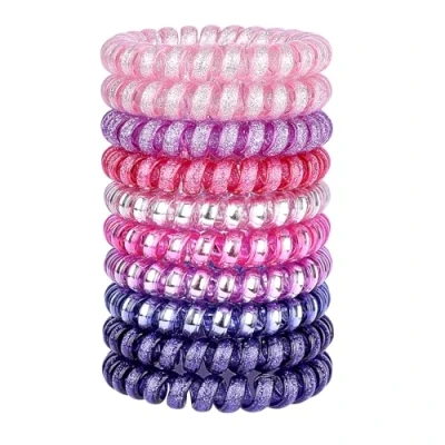 Immagine di JessLab Elastici Spirale per Capelli, 10 Pezzi Senza Tracce in Plastica Coda di Cavallo, Accessorio Ragazze e Donne, Colori Assortiti (Set 7)