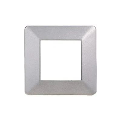 Immagine di Placca Compatibile Con Vimar Plana, Placche In Plastica, 1 Pezzo (2 Posti/Moduli,Silver)