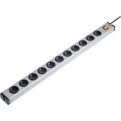 Immagine di Ehmann 0601x00112031 Multipresa con interruttore 11 scomparti Alluminio Schuko 1 pz.