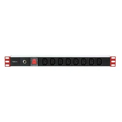 Immagine di Techly Professional 106923 Multipresa 8 Posti da Rack 19&quot; Spina Schuko Angolata 1U Nero/Argento