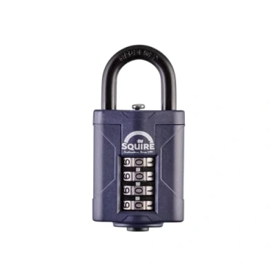 Immagine di Lucchetto Pesante Squire (CP40) Grillo in Acciaio più duro a combinazione 4 ruote legato per resistenza alla corrosione Serratura resistente alle intemperie casa, scuola e garage (blu, 40 mm)