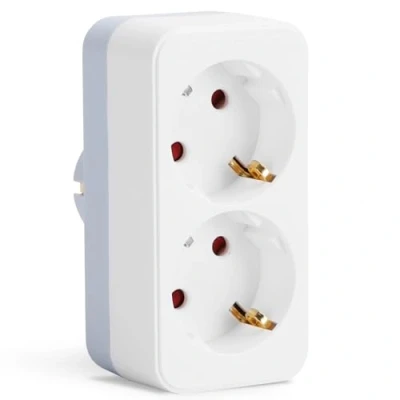 Immagine di Aigostar Presa Doppia，Presa Multipla con Protezione Bambini，Adattatore Schuko16 A Combinata Standard Tedesco e Francese，Grigio Bianco