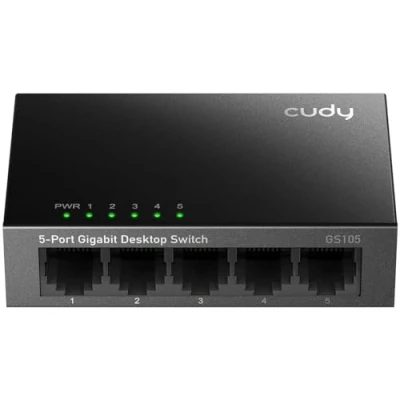 Immagine di Cudy GS105 Switch Ethernet Gigabit 5 Porte, 10/100/1000 Mbps Hub Ethernet, Plug &amp; Play, Cassa del Metallo