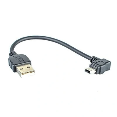 Immagine di Cavo USB 2.0 per a su Mini B 5 pin connettore 10 cm angolo 90 System S