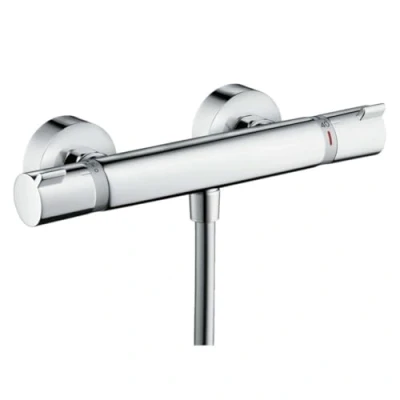 Immagine di hansgrohe Ecostat Comfort Miscelatore termostatico per doccia esterno, Rubinetto con blocco di sicurezza (SafetyStop) a 40 C, Termostato doccia, 1 utenza, cromo, 13116000