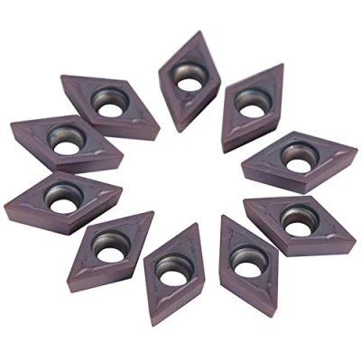 Immagine di 10Pz CNC Inserto di Carburo Fresa Inserti per tornio Indicizzabili Tornitura Strumenti con Scatola DCMT11T304 VP15TF Acciaio, Bronzo Viola