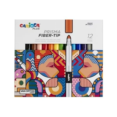 Immagine di Carioca Plus I Pennarelli Prisma per uso artistico Design Ergonomico (12 pennarelli)