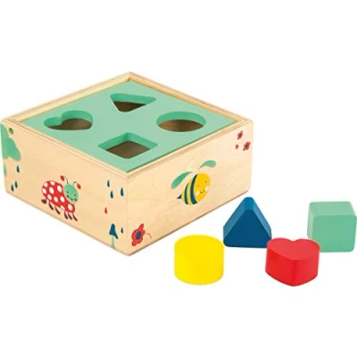Immagine di small foot 10944 Cubo plug in &quot;Move it!&quot; legno certificato FSC, gioco di forme per promuovere la logica, da 12 mesi.
