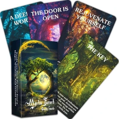 Immagine di BAIYOOBAI Mystic Enchanted Forest Oracle Cards, guida mistica e ispirazione dal regno magico della natura, mazzo Wisdom Cards per principianti