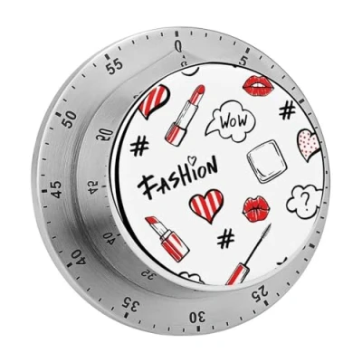 Immagine di Timer In Acciaio Inossidabile Amore Del Rossetto Fumetto Per Cucinare, Fitness, Cottura, Apprendimento, Macchine Da Cucina, Magnetico 8cm