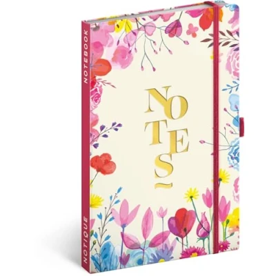 Immagine di NOTIQUE Taccuino a righe con elastico, 13 x 21 cm, circa A5, design copertina rigida, taccuino, diario, per adulti, donne (primavera)
