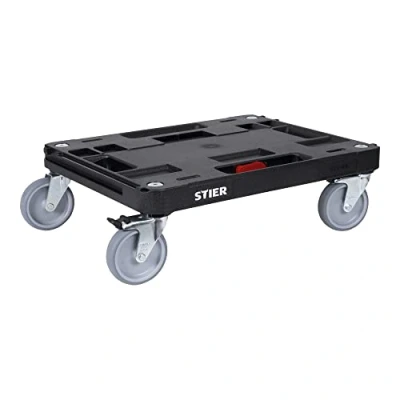 Immagine di Carrello sottomacchina Systainer STIER RB BLACK Edition per tutti i sistemi Classic e T Loc, portata 100 kg, con 2 impugnature robuste, pratico passante cinture tenditore