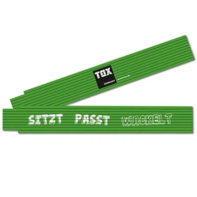 Immagine di TOX regolo pieghevole 2m in verde metro con impronta Sitzt Passt Wackelt filo legno di faggio funzione misurazione degli classe precisione III 9969003
