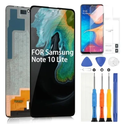 Immagine di OLED Schermo per Samsung Galaxy Note 10 Lite LCD N770F SM N770F/DS N770F/DSM Display Touch Screen Assembly con Riparazione Kit (Nero)