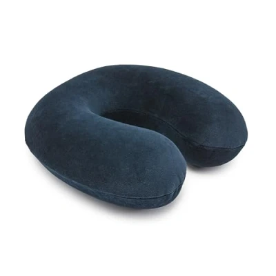 Immagine di Amazon Basics Semicircolare Cuscino per il collo, in memory foam, 1 unità ,confezione da 1, Blu navy