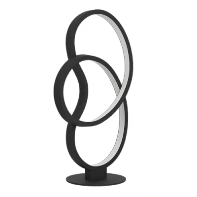 Immagine di EGLO Gianella lampada da tavolo a LED, comodino curva, decorativa, in metallo nero, per camera letto e soggiorno, colore luce bianco caldo