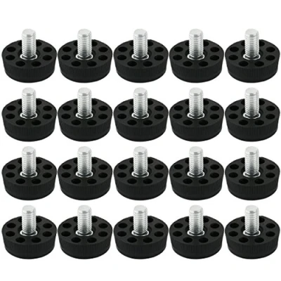 Immagine di sourcingmap da tavolo sedia 8 fori base regolabile Piedino nero M8 x 10mm 20pz filettatura