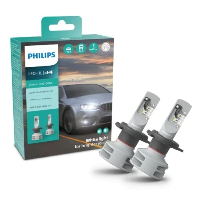Immagine di Philips Ultinon Pro5100 LED lampadina fari auto (H4), +160%, 5.800K, set di 2