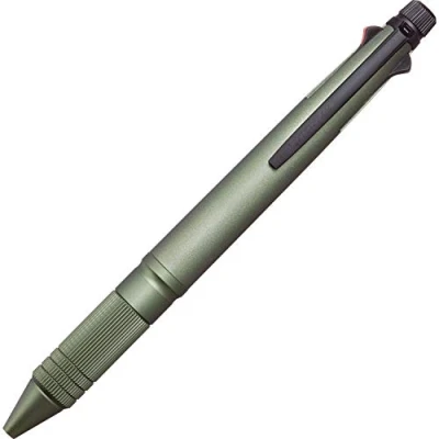 Immagine di uni Jetstream 4&amp;1 Metal Edition, penna a sfera da 0,5 mm (nero, rosso, blu, verde) e portamine mm, verde scuro (MSXE52000A05.7) (MSXE5200A5.7)