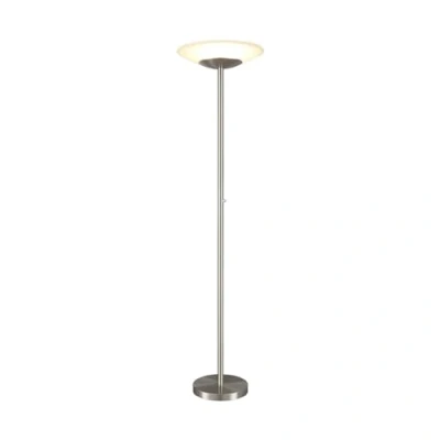 Immagine di lampada LED da terra &#039;Ragna&#039; dimmerabile (Moderno) colore Grigio, in Vetro ad es. Soggiorno &amp; Sala pranzo (1 luce, lampadina inclusa) di Lindby a pavimento, pavimento